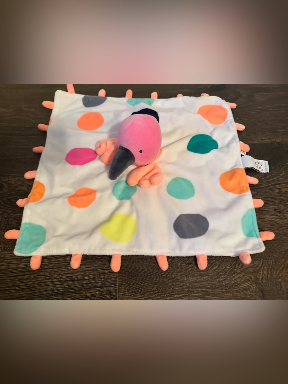 Oh Joy! Pink Flamingo Plush Baby Security Blanket Lovey Target Dots Orange Toy